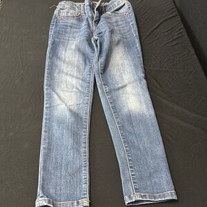 Othr Blue Straight Cut Jeans with Distressed Details